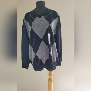 Mens New $65 Club Room Classic Argyle Sweater XL